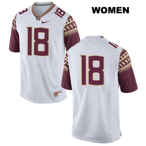 Women's NCAA Nike Florida State Seminoles #18 Auden Tate College No Name White Stitched Authentic Football Jersey TLM4069PQ